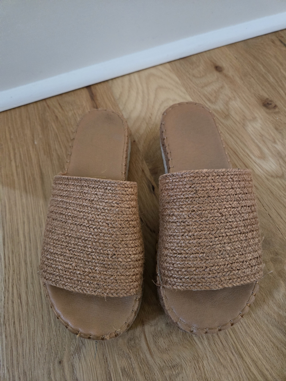 Woven Slide Espadrille Sandals - Tan